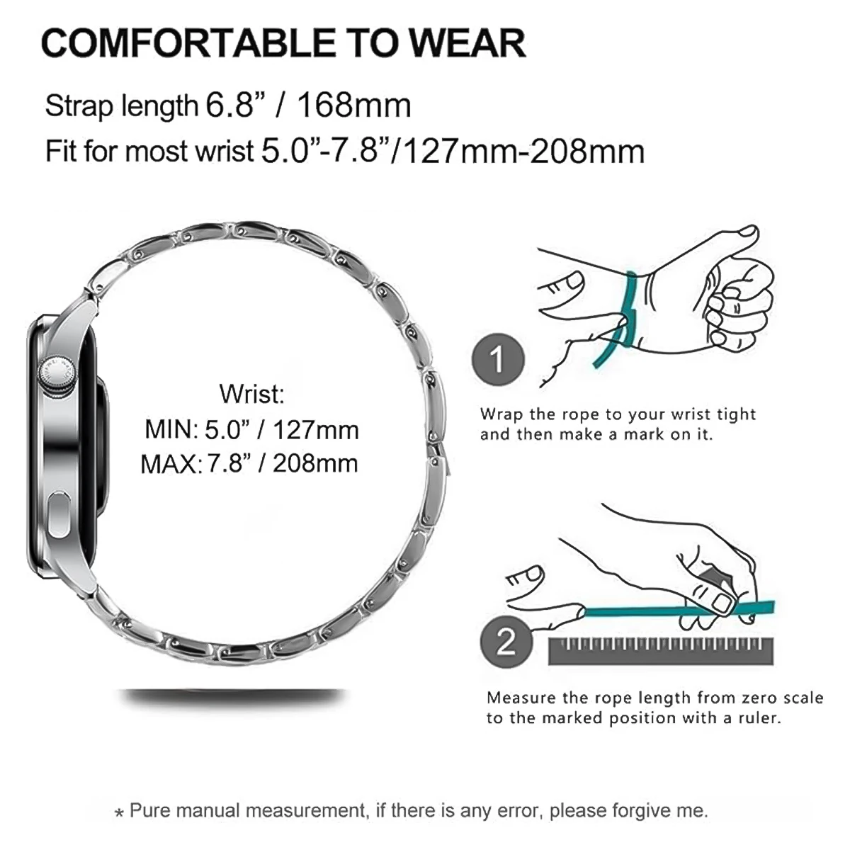 Elegant 18mm Ceramic Smartwatch Strap - Stylish Bracelet Accessory