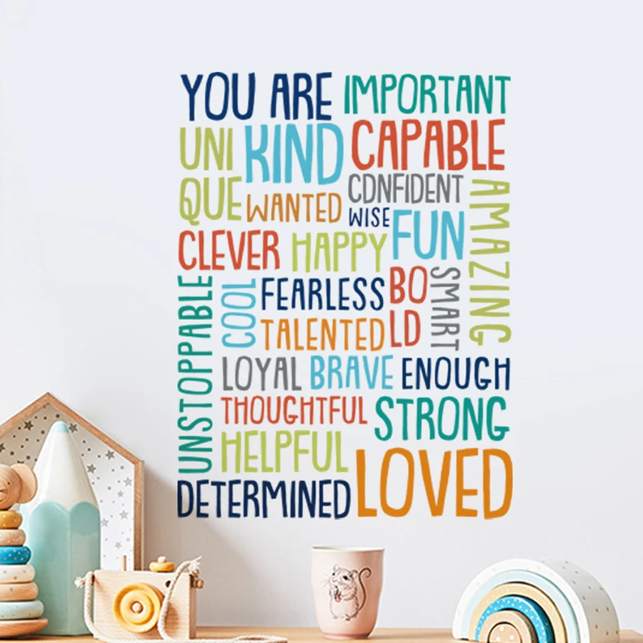 "Smart Strong Fearless" Inspirational Wall Decals For Girls Room - Waterproof Vinyl Stickers - View #4