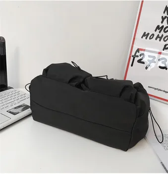 حقيبة كتف عصرية للزوجين مع بطانة من البوليستر، حقيبة كروس للطلاب في الحرم الجامعي مع جيب جانبي، حقيبة ساعي البريد من النايلون الأسود للمراهقين 5