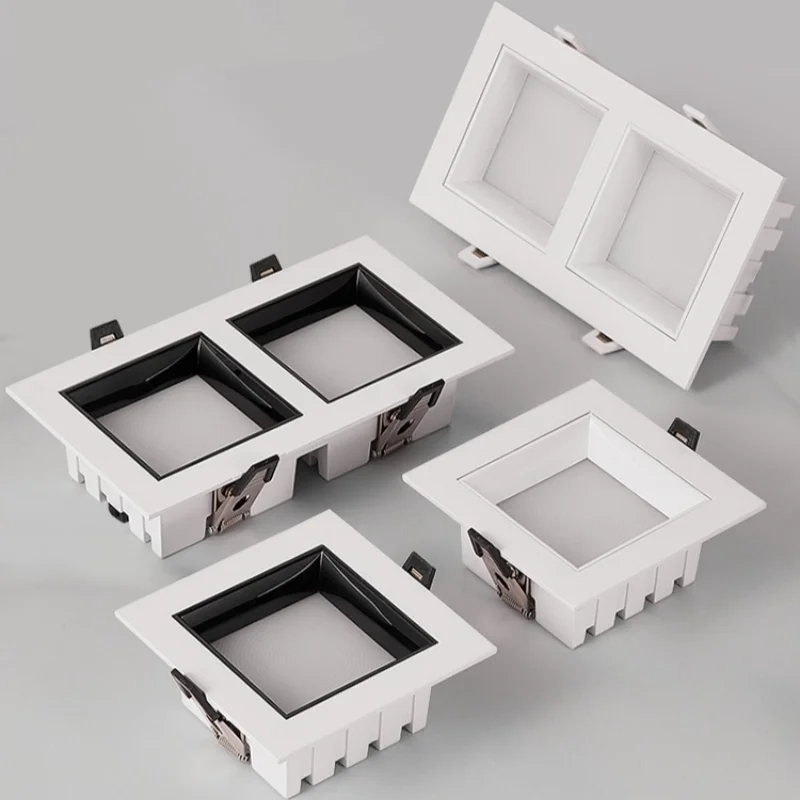 Dimmable Square Deep Anti Glare LED panel recessed LED downlight 9W 12W 15W 18W 24W 36W LED ceiling light AC85-265V
