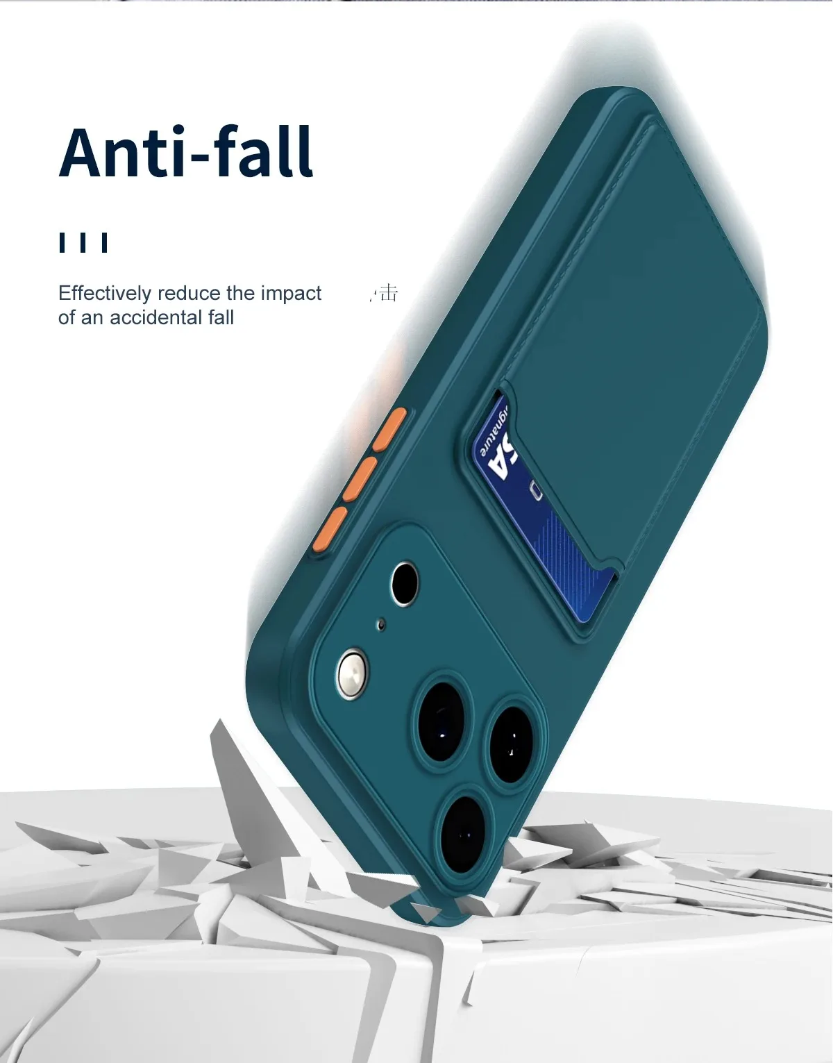 Sleek Silicone Card Holder Phone Case - Premium Back Cover