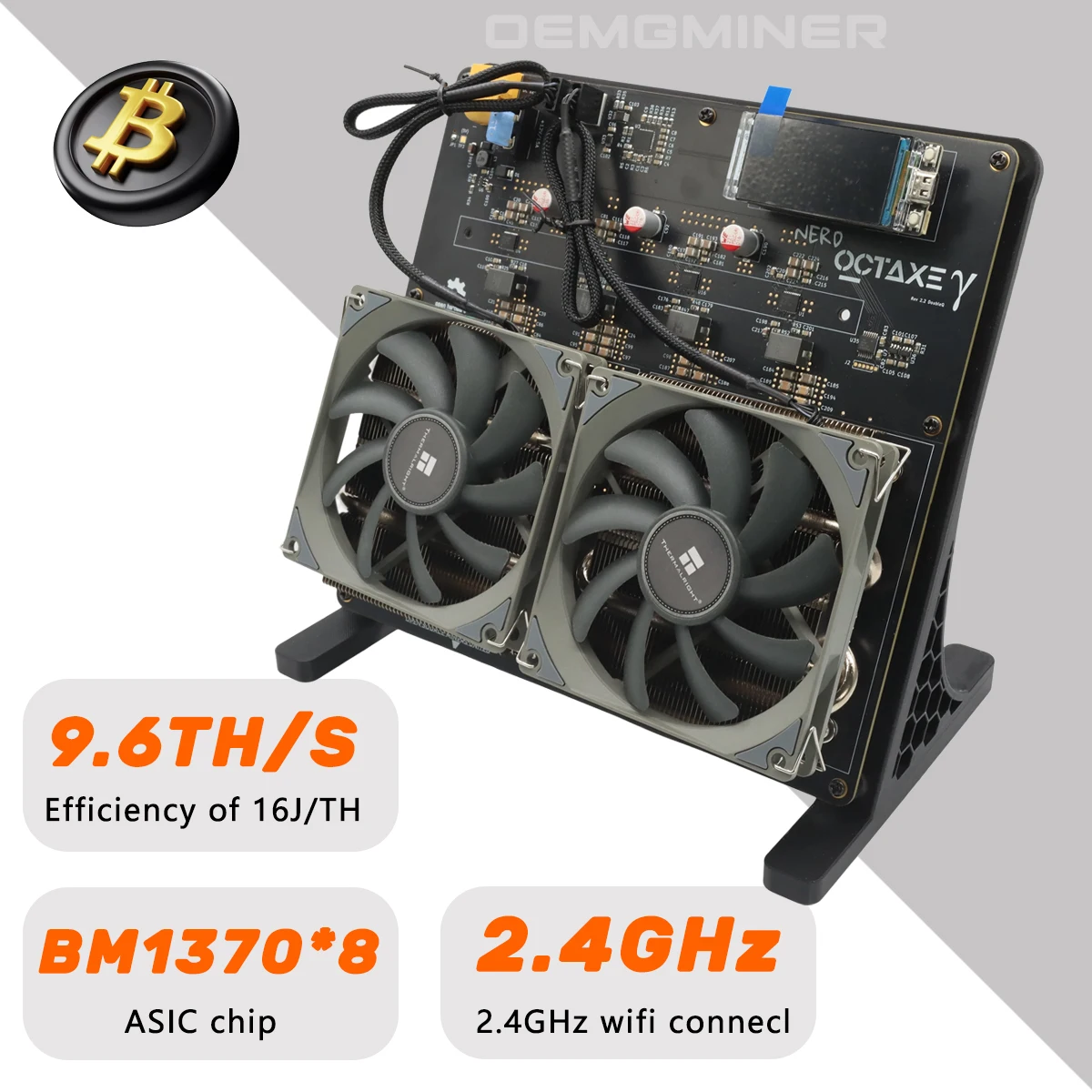 2025 New Bitaxe NerdOCTAxe Air Cooling 9.6Th/s 160W Miner NerdOctaxe Home  Mini Bitcoin BCH Dual Fans Mining Machine - AliExpress