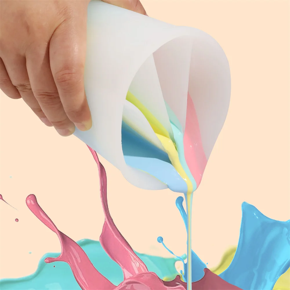 500ml Silicone Split Pouring Cups Non-Stick Mixing Cups Jesmonite/Resin/Fluid Painting