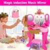 Magic Makeup Vanity Table & Chair Set for Girls with Light & Music, Pretend Play Toy