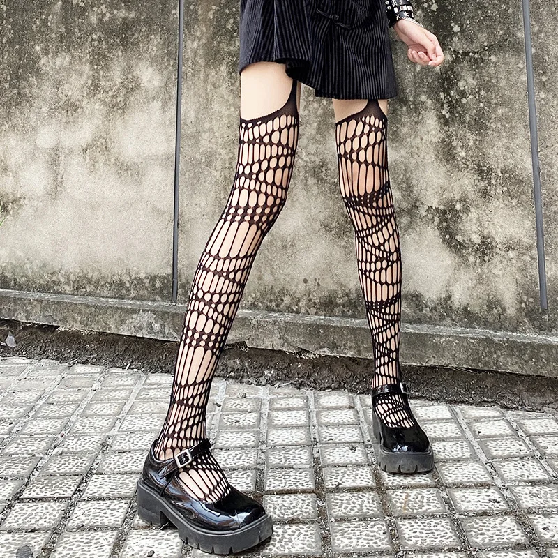 

2023 Women Sexy Tight Stockings Fishnet Pantyhose Girls Garter Belt Tights Panty-hose Black Jacquard Mesh Stockings for Womens