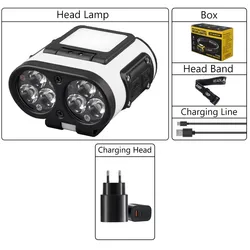 Enhanced Waterproof Induction Headlamp with Long - Lasting Lithium Battery and Super Bright LED (White -Eu plug)