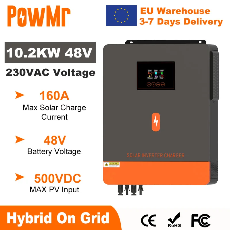 PowMr 10.2KW Hybrid Solar Inverter 48V 230V 1