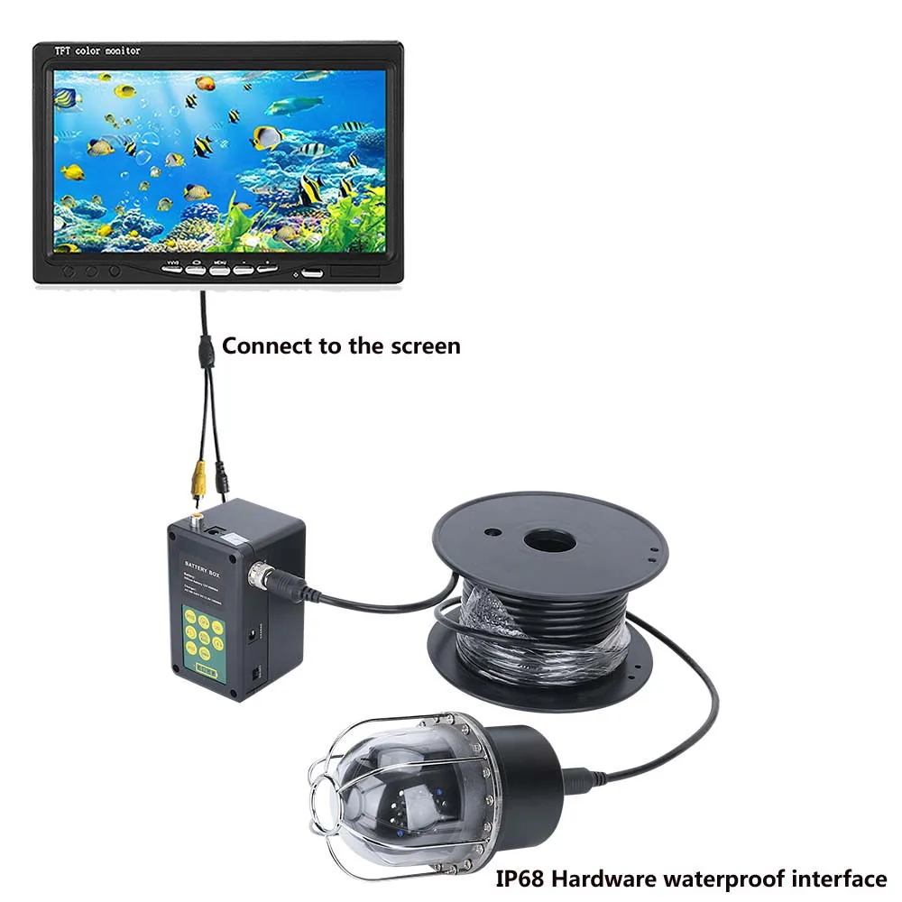 Fish Finder GAMWATER Underwater Fish Finder Accessories For FX10 FX9D FX7D 100M Cable 10 Inch HD1080 Screen 4500mAH Power Box