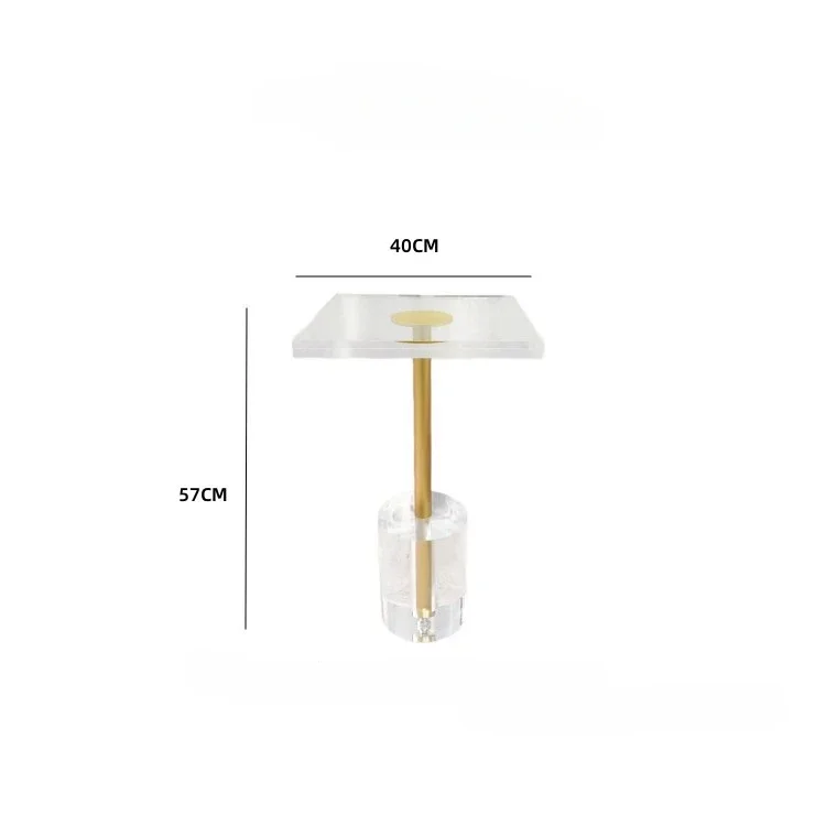 Description Picture 6 of itemAcrylic Coffee Table Portable Folding Square Dining Table Nordic Luxury Aesthetic Multifunction Room Living Bedroom Furniture