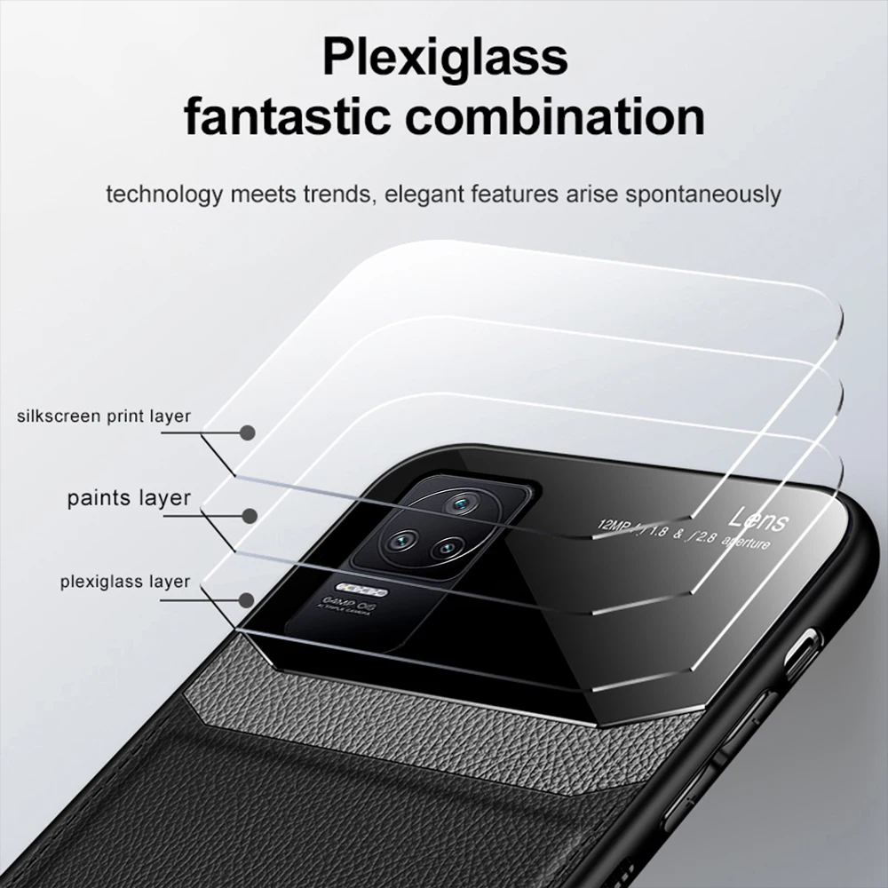 Cover posteriore in plexiglass in pelle per Xiaomi Poco F4 F 4 PocoF4 5G TPU Soft Frame antiurto Proteggi Fundas Poxo Poko Little_voghion.com