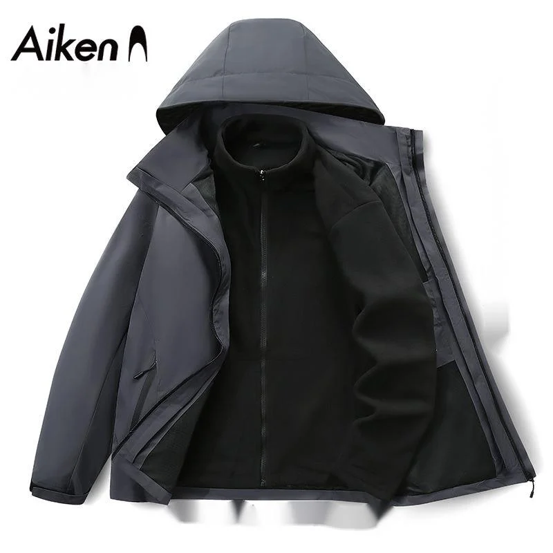 Senma Group AIKEN Unisex Dräi-an-Enger-Stürmerjacke, winddicht, ofnehmbar Biergsteigerjacke fir Hierscht a Wanter_voghion.com