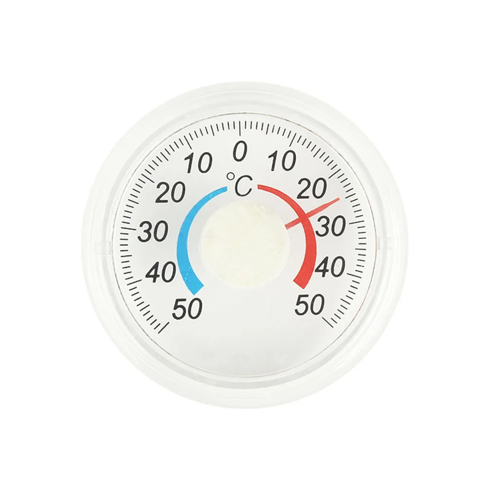 

Self Adhesive Round High Accuracy Thermometer -50°C-50°C Transparent Temperature Meter for Window Indoor Outdoor Wall Garden