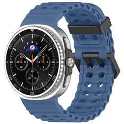 Silicone Sports Breathable Ocean Band Strap - Galaxy 8classic 46mm (Blue Grey)