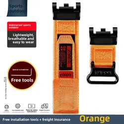 Durable Waterproof Nylon Watch Band - Men’s Sports Canvas Wristband Accessories - GWG - 2000mm (Orange)