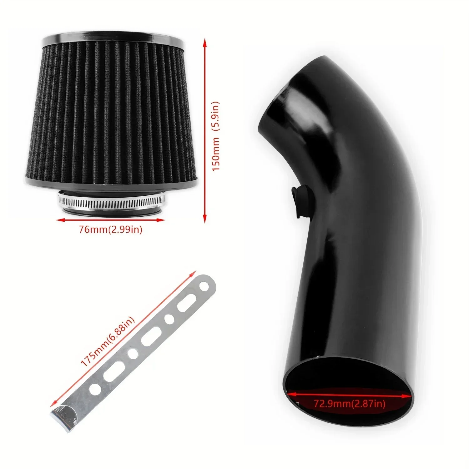 Air Filters 76mm Car Refitted Winter Mushroom Head Air Filter Intake Pipe Filter High Flow Aluminum Pipe Kit