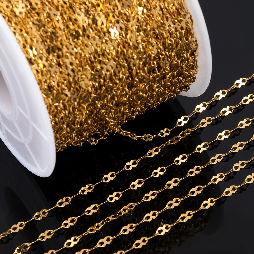1 Meter Stainless Steel Double Loop Link Chain - Round 8 Shape 2mm