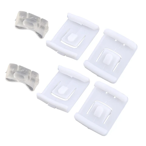 Set 6 Piece Suit Seat Buckle Clip Runner Guide For V.W. GOLF MK1 MK2 MK3 CORRADO SCIROCCO White Plastic