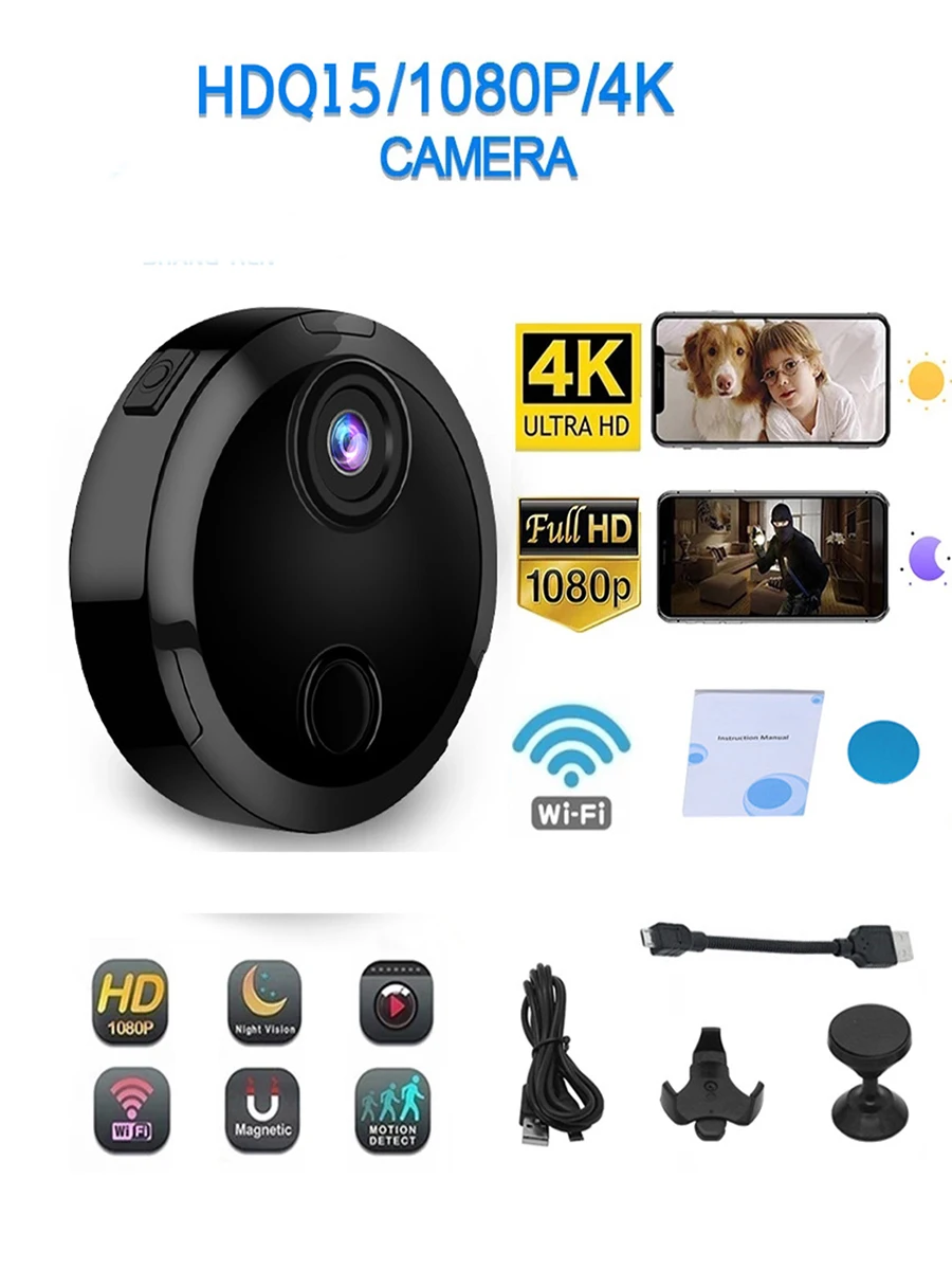 Telecamera Wifi Mini Mini Telecamera WiFi HGYGHO 1080P - Microcamera Segreta Con Caricatore Per Sorveglianza Casa Telecamera Spia Caricabatterie - Foto 7