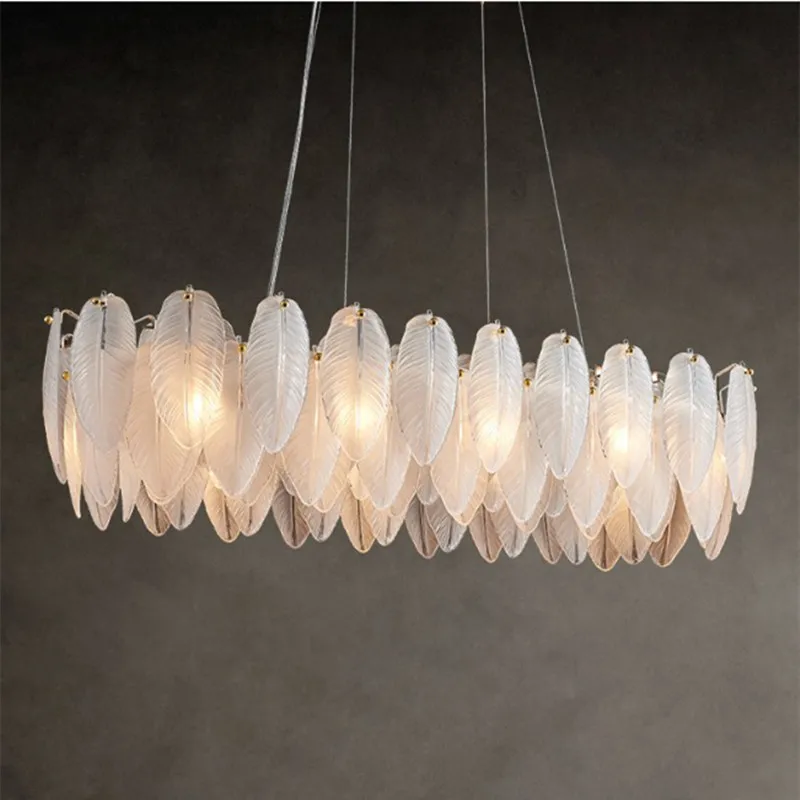 

Art Deco Round Silver Gold LED White Goose Feather Hanging Lamp Chandelier Lighting Lustre Suspension Luminaire Lampen For Foyer