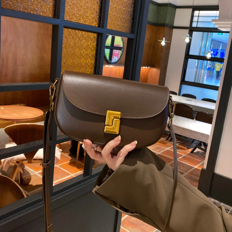 

SANGUSTI Leather Fashion Women's Bag Casual Small Square Bag Light Luxury Single Shoulder Crossbody Bag Fashion Small Bag
