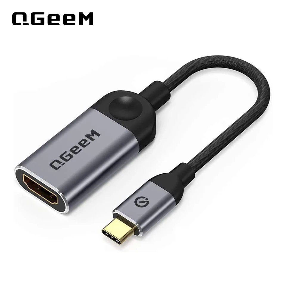 QGeeM-USB C to HDMI 어댑터 4K 케이블, c타입 to HDMI 어댑터, [썬더볼트 3/4] HDMI 어댑터, 노트북 맥북 프로/에어 
