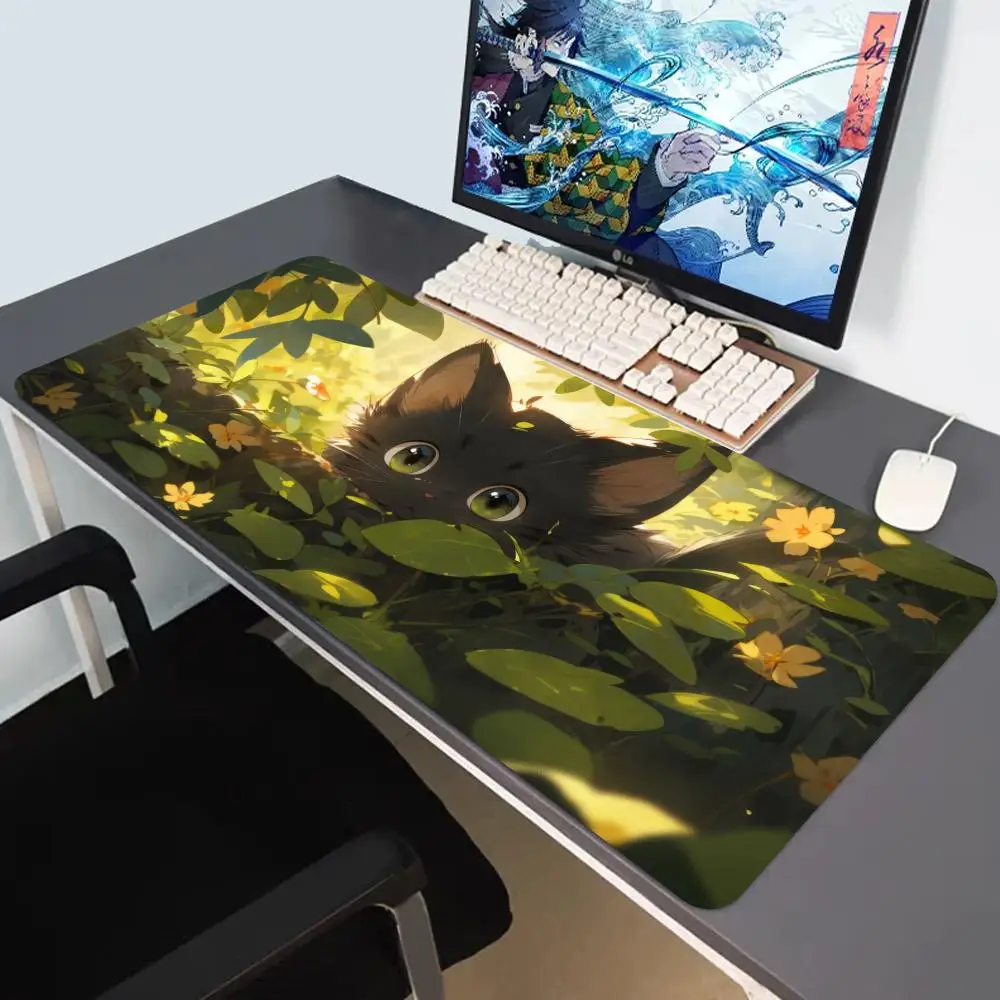 Alfombrilla De Mouse Con Diseño De Gato Para Escritorio, Alfombrilla De  Teclado De Escritorio Con Diseño, image size:1000x1000