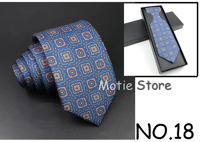 Modische Seidenkrawatte für Herren mit Box, weiche Neuheitskrawatte, blau, grün, orange, Farbe, Krawatte für Männer, gepunktete Blumenfliege, Hochzeit, Geschäftsgeschenk – Detail 2