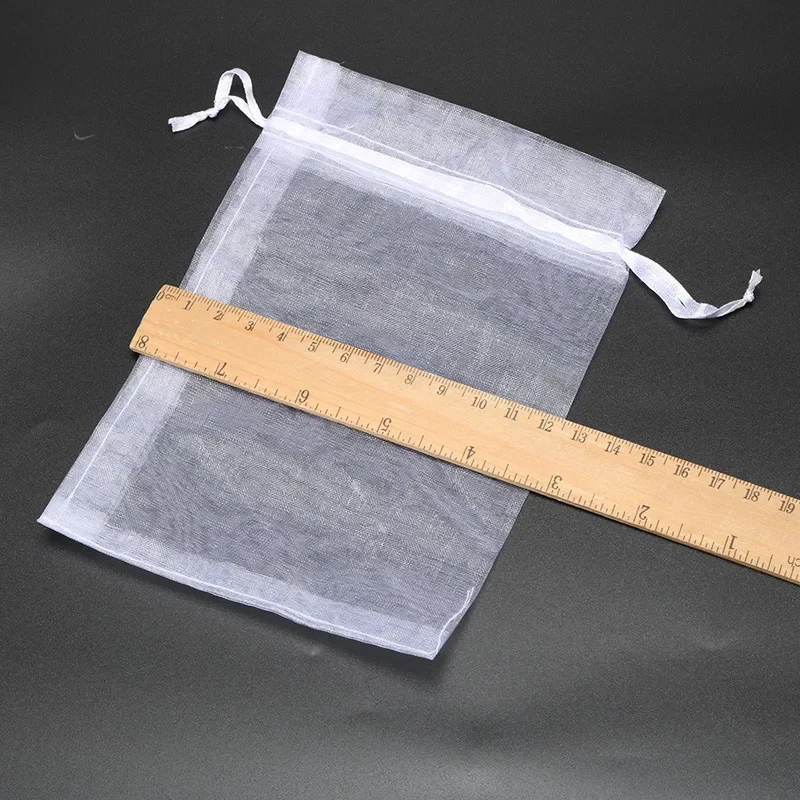 50PCS 5x7 7x9 9x12 10x15 11x16 13x18 15x20 17x23cm White Organza Bags Christmas Halloween Birthday Party Wedding Gift Box Bags 4