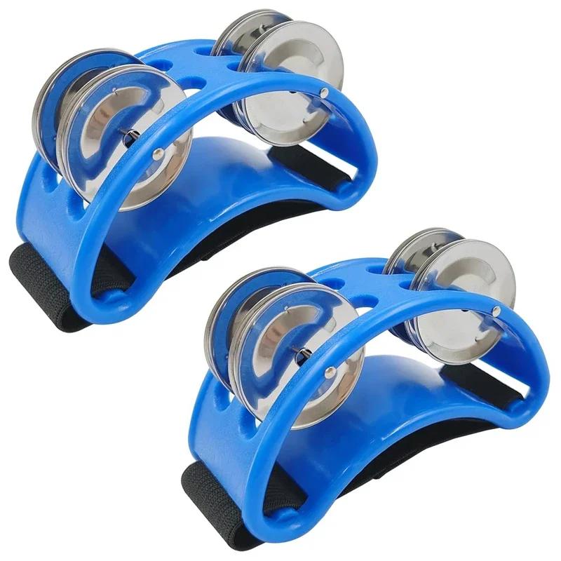 2PCS Foot Rattle Foot Drum Hand Tinker Children's Music Education Tambourine Percussion KTV Musical Instrument Accessories