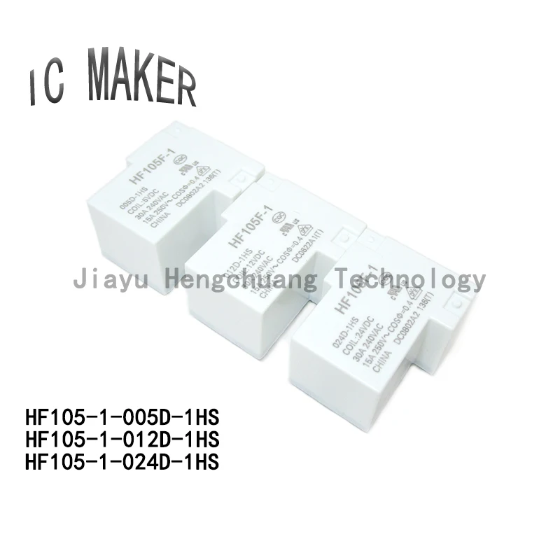 1 шт. Оригинальное реле питания HF-JQX-105F-1-005D-1HS HF105F-1-012D-1HS 12V DC24V 4-pin 1cav 220V30A