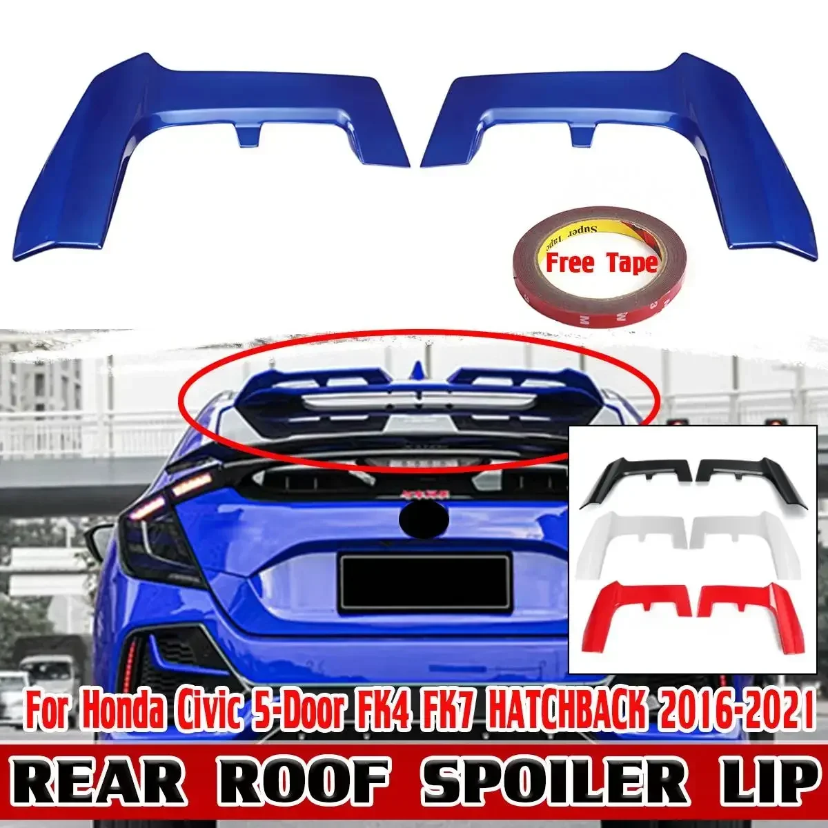 

Civic Spoiler Car Rear Roof Spoiler Add-on For Honda Civic 5 Door FK4 FK7 HATCHBACK 2016-2021 Rear Trunk Spoiler Lip Body Kit