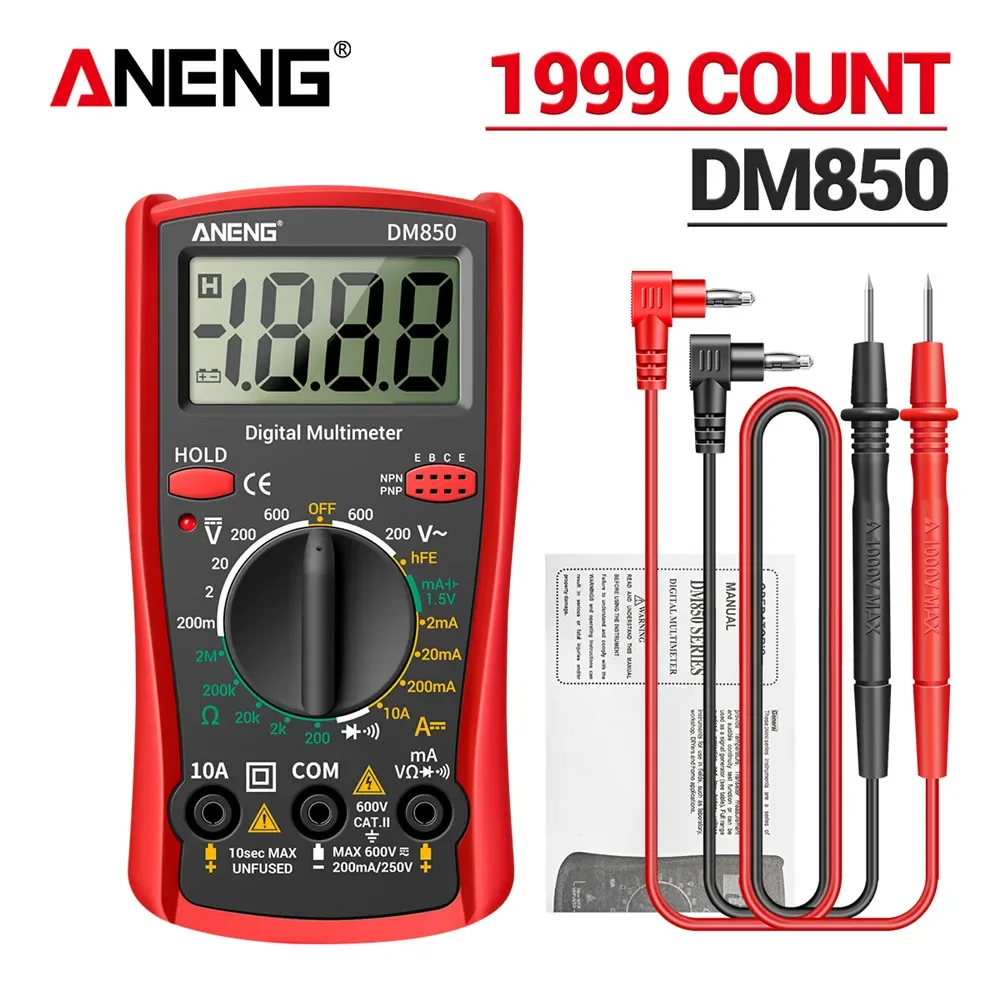 ANENG DM850 Digital Multimeter 1999 Counts Professional Automatic AC/DC Votage tester Current Ohm Ammeter Detector Tool digital multimeter,multimeter tester,analog multimeter