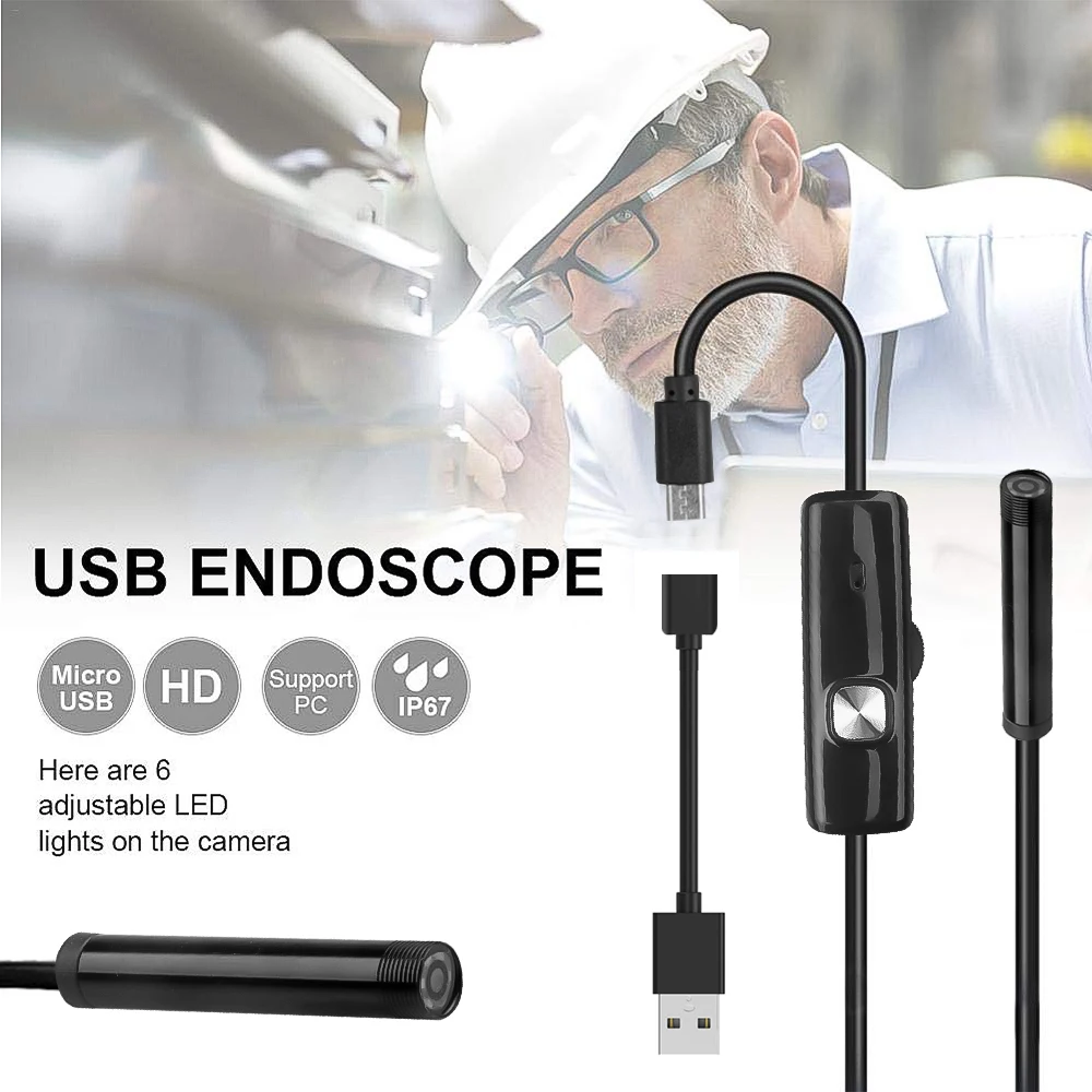 Endoscope Camera Waterproof Mini USB industrial Endoscope Camera 7mm Adjustable Wire Inspection Borescope for Smartphone inspection camera mini endoscope camera
