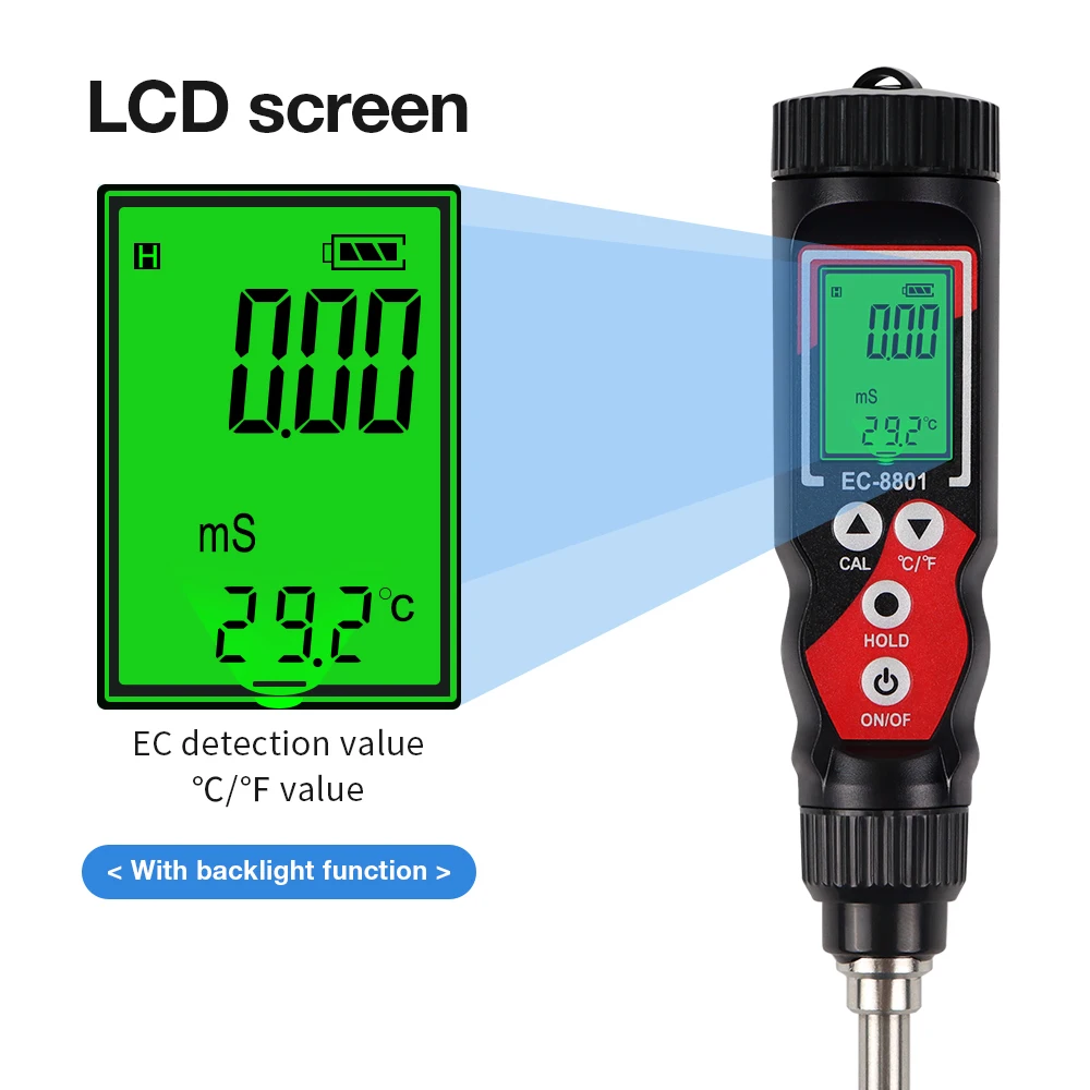 EC Digital Soil Descriptor for Garden, Plants, to EC 10.00 MS/cm and Garden