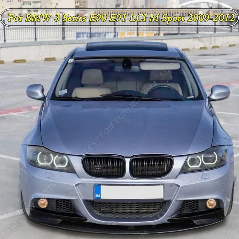 BMW 3 SERIES E90 E91 LCI M-TECH FRONT BUMPER SPLITTER SPOILER GLOSS BLACK