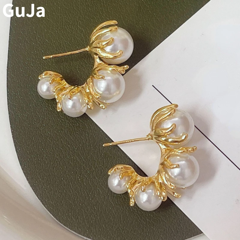 

Trendy Jewelry Vintage Temperament Simulated Pearl Earrings For Women 2024 Trend New Delicate Design Ear Accessories Hot Sale