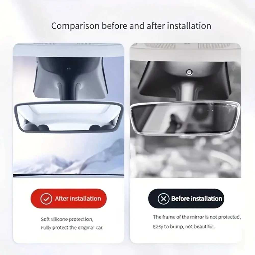 1 PC Car rearview mirror for Tesla model3/Y silicone inner mirror protective cover rearview protective cover