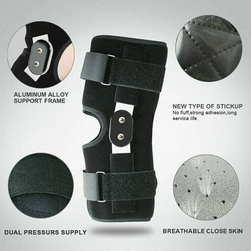 Knee Support Joint Brace Aluminium Alloy Breathable Stabilizer Sports Safety Pad Strap Patella Protector Orthopedic Arthritic