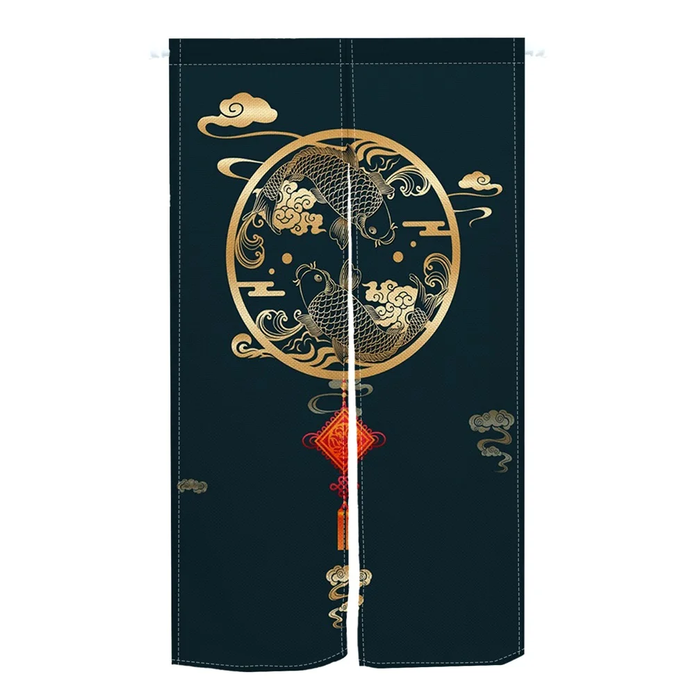 Japanese Creative Koi Split Door Curtain Half Curtain Kitchen Entrance Hanging Curtain Noren Fengshui Curtain Door Decoration 2