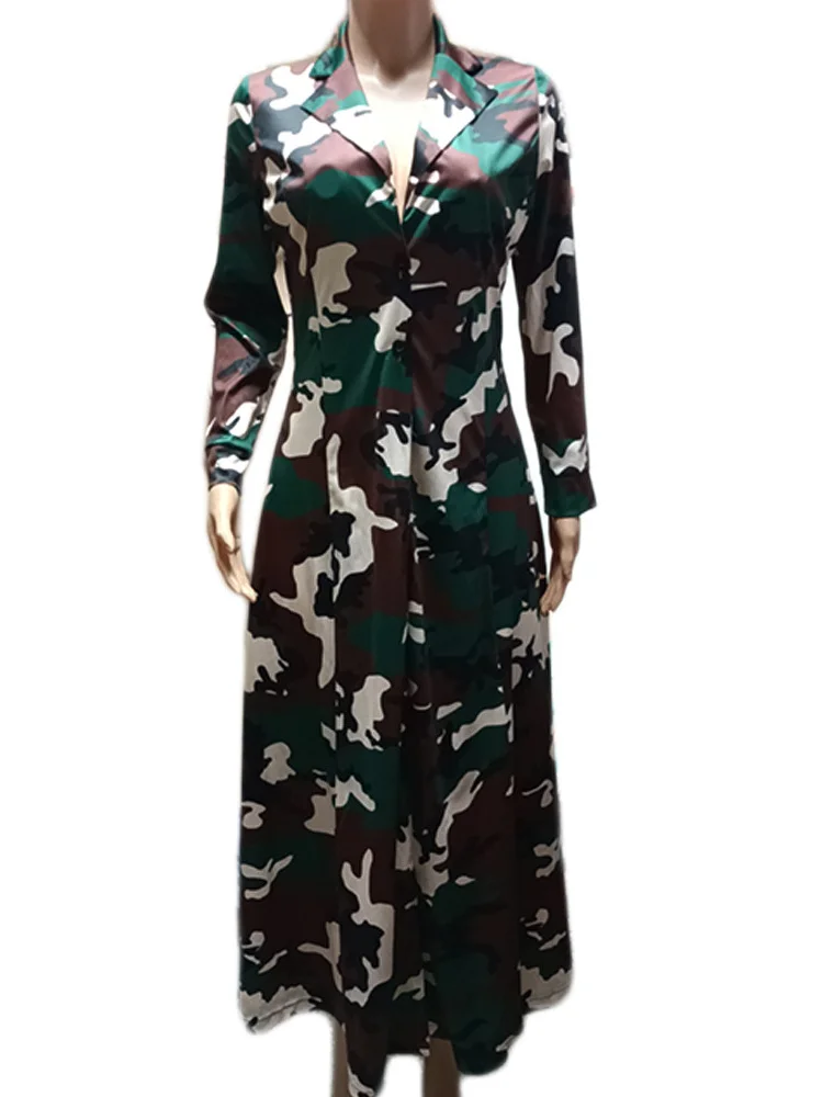 Wmstar Camouflage Trench Jacket Women Coat Out Streetwear Fashion Cool Long Style Top Fall Clothes Wholesale Dropshipping S-3XL