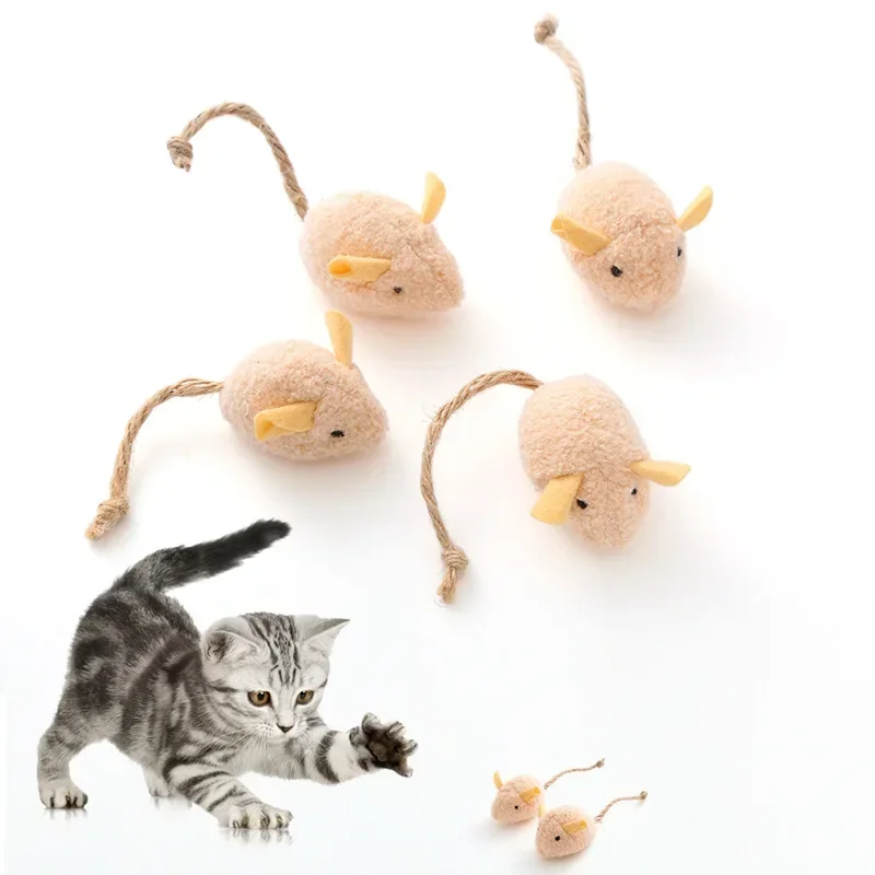 Interactive Plush Mouse Teasing Toy