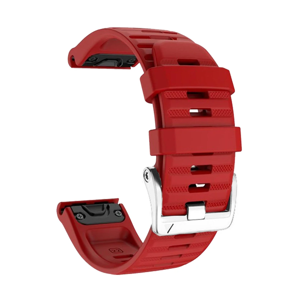 Premium Solar Silver Clasp Silicone Watch Band with QuickFit System