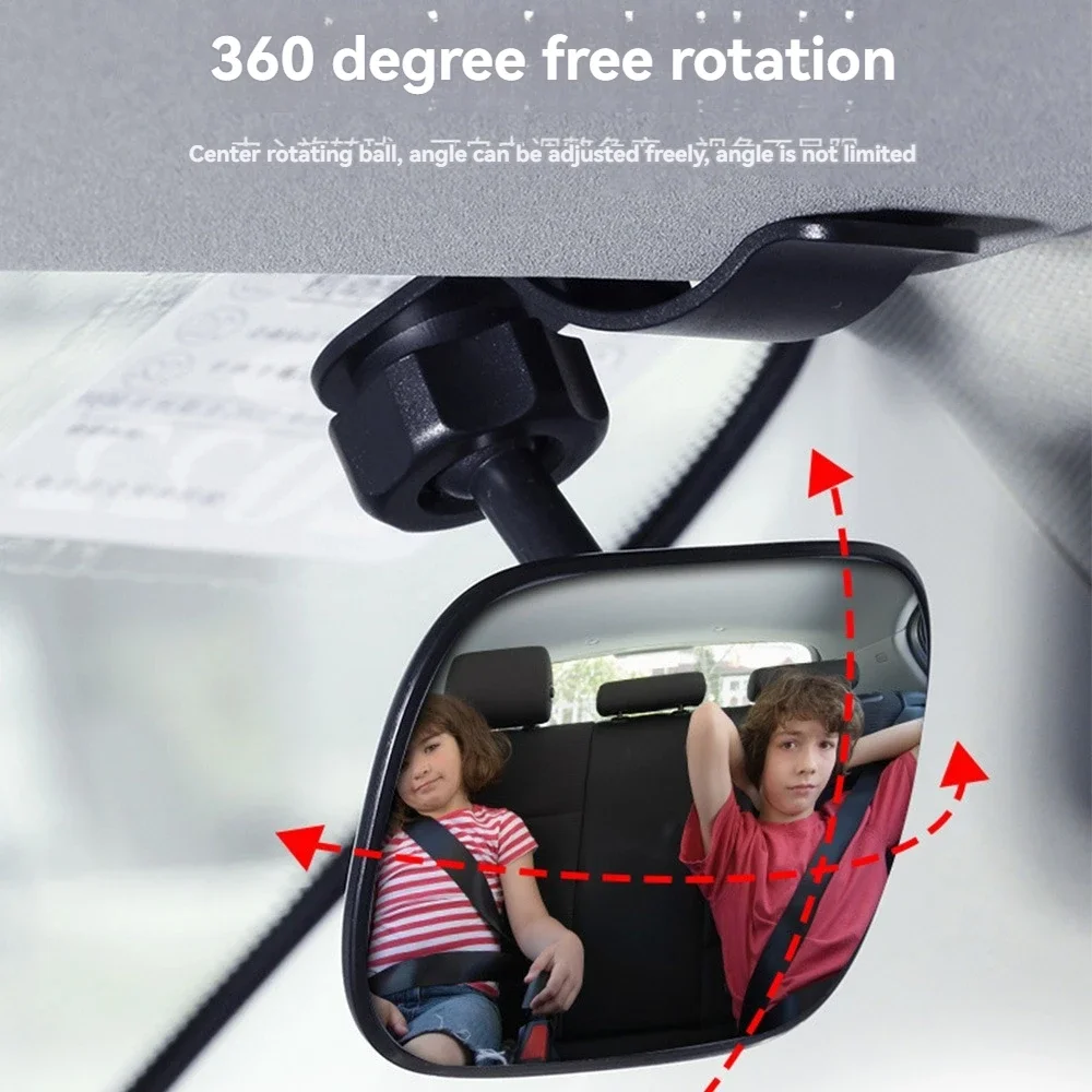 Baby Car Rearview Mirror Glass Suction Cup Mirror Sunshade Plate Clip Rearview Baby And Child Monitor Angle Adjust