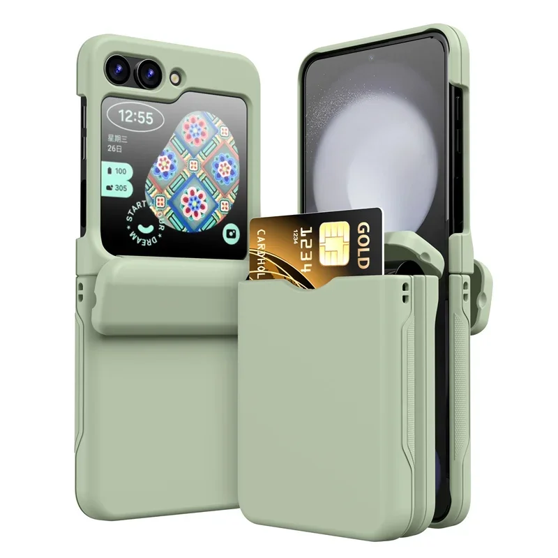 Card Holder Protective Shockproof Phone Case with Full Hinge Cover