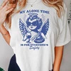 Vintage Trendy Women's T-shirt My Alone Time Is for Everyone's Safety T Shirt Funny Sarcastic Graphic T Shirts Unisex Oversized 1