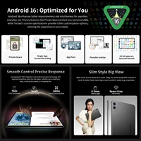 Teclast T65 Android 16 Tablette 13,4 Pouces 1920x1200 120Hz T7280 8 Cœurs Max 20 go de RAM (8 go + Extension 12 go) 128 go ROM 4G LTE 8000mAh 13MP+5MP 3