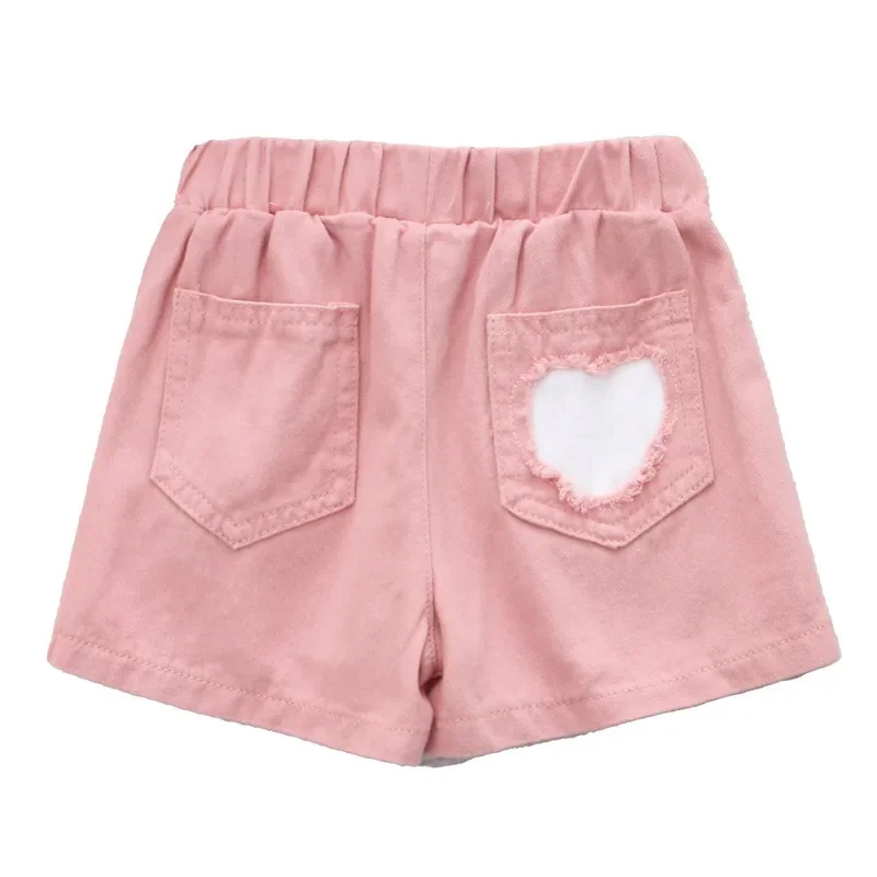 2025 New Summer Kids Wears Pink Children Shorts Baby Cotton Pants Girls Pant Cartoon Children Casual Pants 3-6 Years 4