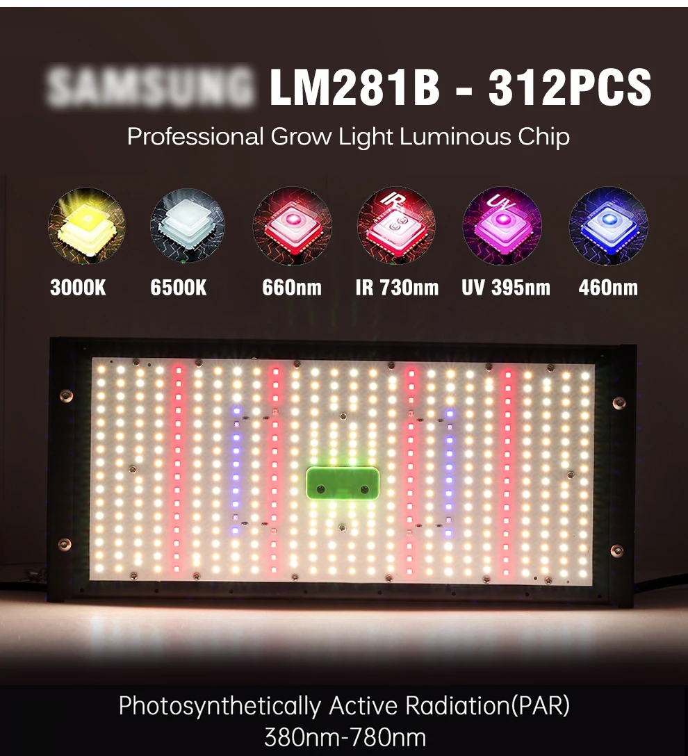 Description Picture 4 of item50W 240W Full Spectrum LED Plant Growth Lamp Dimmable Light Indoor Channel Hydroponic System Plant Growth Lamp 85-265V