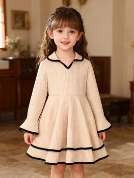 Apricot Flared Cake Dress 1