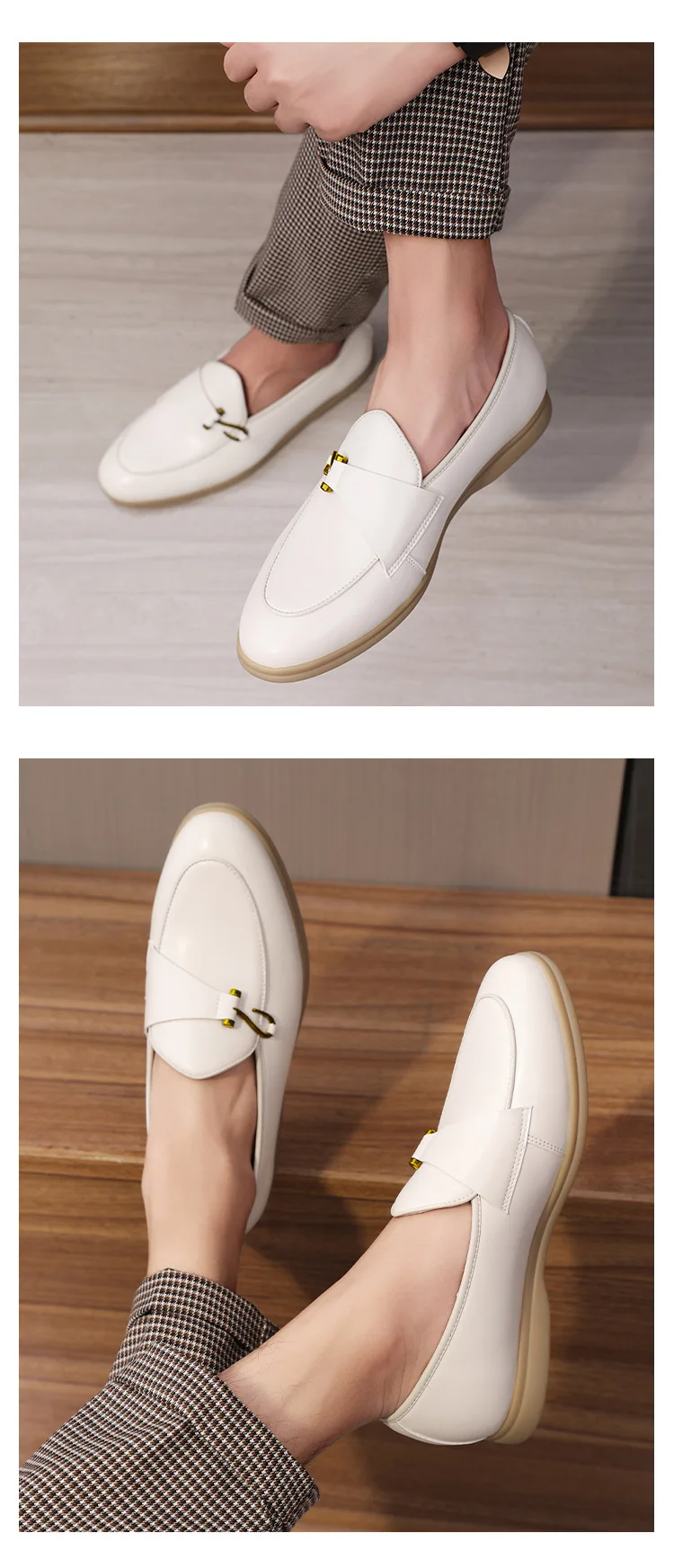 Brand Men's Casual Leather Shoes Mens Fashion Patchwork Party Wedding Loafers Moccasins Men Slip-on Comfortable Driving Flats